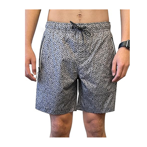 Pantalones Cortos Deportivos de Secado Rápido para Hombre al por Mayor - Pantalones Cortos de Gimnasio con Estampado Geométrico y Logotipo Personalizado con Bolsillos con Cremallera - Product Image 2
