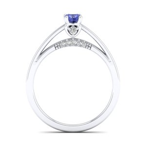 Bague de fiançailles REYES en argent sterling 925 avec moissanite certifiée GRA, taille brillant rond, 0,25 carat, pierres précieuses tanzanite - Product Image 4