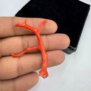 ลูกปัดปะการังแดงอิตาลีคุณภาพสูง รูปทรงกิ่งไม้ สำหรับทำเครื่องประดับ พลอยปะการังรูปต้นไม้ - Product Image 1