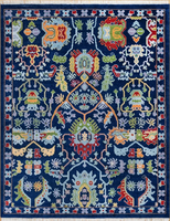 Tapis en laine tissé à la main traditionnel, multicolore, motif floral tribal, style persan, décoration intérieure |   Tapis noué à la main en poils coupés PET, 1 pièce