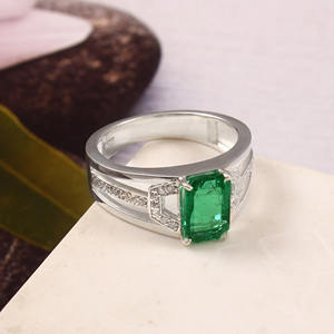 Joyería de Plata de Ley 925 con Esmeralda Cultivada en Laboratorio, Premium, con Esmeralda Cultivada en Laboratorio, Fina, con Esmeralda Creada en Laboratorio - Product Image 3