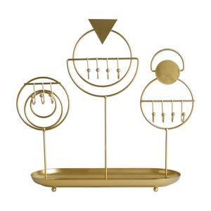 Organizador de Joyas Artístico con Marcos Geométricos, Diseño de Múltiples Ganchos, Bandeja Integrada, Almacenamiento Anti-Enredos, Exhibición Elegante - Product Image 2