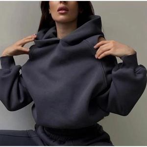 Sudadera con capucha para mujer, manga larga, color sólido, corte holgado, informal, de algodón, ropa de calle, top deportivo, ropa de invierno - Product Image 1