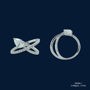 Anillo de Diamantes Cultivados en Laboratorio con Corte de 29 Perlas, Oro Blanco de 14K, Calidad de Exportación, con Certificación IGI, para Compromiso y Bodas - Product Image 6