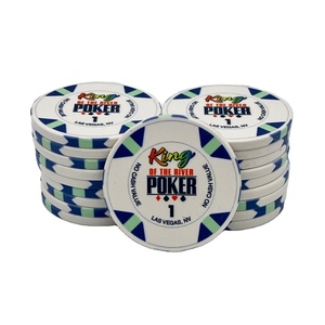Bandeja de fichas de póker de cerámica de Material de arcilla personalizable de 10g y 40mm Diseño de estilo de lujo único con logotipo personalizable para uso en casino - Product Image 1