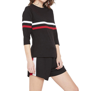 Conjunto de Shorts de Verano para Mujer, de Algodón, de Alta Calidad, 2 Piezas, Camiseta y Shorts, Secado Rápido - Product Image 1