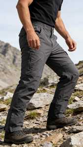 <span class=keywords><strong>Pantalon</strong></span> de randonnée <span class=keywords><strong>convertible</strong></span> pour homme, fermeture éclair amovible, automne, écologique, séchage rapide, 2-en-1, léger, multi-poches cargo - Product Image 2