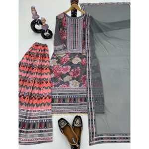 Conjunto de Top, Pantalones Palazzo y Dupatta para Fiesta, Hermoso para Mujer - Product Image 4