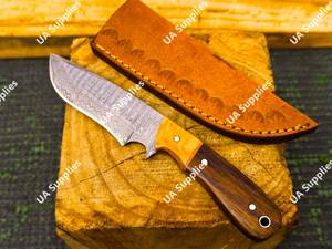 High Quality Damascus Steel Fixed Blade <b>Kitchen</b> & Camping <b>Knife</b> Handmade Razor <b>Sharp</b> DIY ODM with Leather Sheath Bulk - Product Image 6