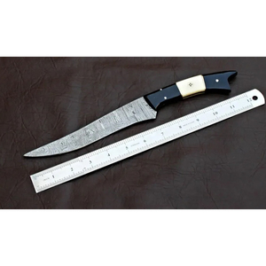Cuchillo de filetear hecho a mano de acero de Damasco, cuchillo de pesca, el mejor regalo para amantes de la pesca, cuchillo personalizado con mango de hueso. - Product Image 3