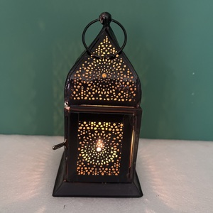 Mini Moroccan Iron <b>Lantern</b> with <b>Black</b> Finish for Home Decoration - Product Image 4