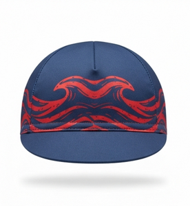 Casquette de sport unisexe d'extérieur, motif vague abstraite bleu-rouge, en polyester respirant, pour adultes 56-58CM, printemps-été, emballée dans un sac PP - Product Image 1