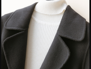 เสื้อโค้ทผู้หญิงขายส่ง ดีไซน์หรูหรา ทันสมัย กันน้ำ ระบายอากาศได้ดี กระดุมแถวเดียว ยาว อุ่นสบายสำหรับฤดูหนาว ผลิตจากผ้าขนสัตว์ 100% - Product Image 4