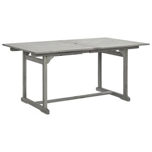 Juego de Comedor Extensible Estándar de Madera de Acacia Sólida Gris para Jardín - Product Image 6
