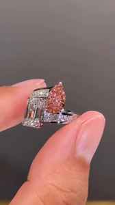 Anillo de cóctel Toi et Moi con corte esmeralda y diamantes de moissanita rosa para mujer, plata 925 original, regalo de fiesta para pareja - Product Image 3