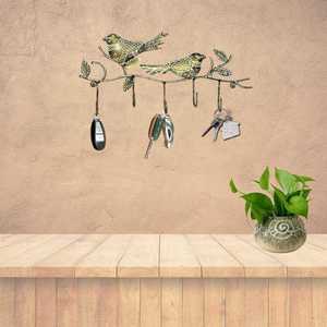 Premium Antique Iron Wall <b>Hanger</b> with Birds Vintage Iron Bird Wall Hook – 5 Hook Entryway Organizer for Home Decor - Product Image 4
