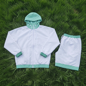 Wholesale 100% Nylon Windbreaker Shorts Set Customized Unisex <b>Zip</b> <b>up</b> <b>Jacket</b> and Shorts 2pieces Vintage Windbreaker Shorts Set - Product Image 6