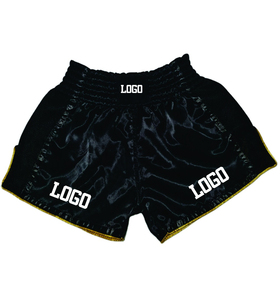 Shorts de boxe pour hommes personnalisés de haute qualité, séchage rapide, respirants, taille élastique, motif uni, vêtements de combat, 100% polyester - Product Image 1