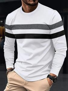 T-shirt décontracté pour homme, gris, manches courtes, col rond, tricoté, 100% coton, respirant, coupe classique - Product Image 6