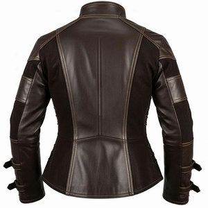 Handmade Men Brown <b>Leather</b> Trench Coat Custom Genuine <b>Leather</b> <b>Long</b> <b>Jacket</b> Gothic Cosplay Streetwear - Product Image 2
