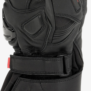 Leather Racing Gloves Full <b>Finger</b> Adjustable Wrist <b>Strap</b> Buckle Closure Non Slip For Riding Male Universal Season - Product Image 5