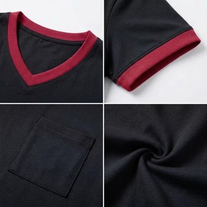 T-shirts décontractés pour femmes, col en V, brodés sur mesure, en coton respirant, à manches courtes, pour l'été - Product Image 6