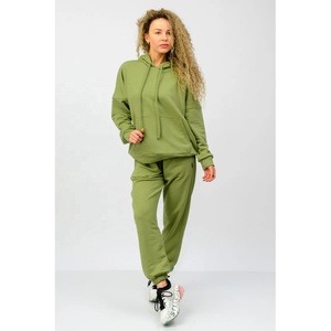 Conjunto de chándales de ropa deportiva personalizada de alta calidad, chándal de lana de algodón 100% para mujer, conjunto de 2 piezas, chándal de gimnasio de gran tamaño para mujer - Product Image 6
