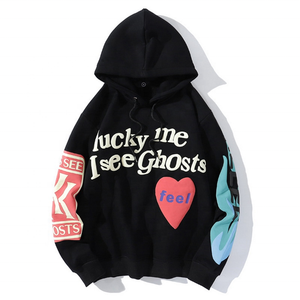 50% Cotton 50% Polyester Premium Winter <b>Thick</b> <b>Fleece</b> Streetwear OEM Custom Puff Printed Pullover Unisex Hoodie - Product Image 3