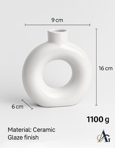 Jarrón Circular Minimalista de Cerámica con Acabado Esmaltado, Ecológico, Hecho a Mano, para Decoración de Bodas, Hogar, Mesa, Habitación Moderna - Product Image 2