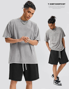 Conjunto Deportivo de Verano para Hombre de Alta Calidad, con Estampado de Malla, Manga Corta, Pantalones Cortos, Secado Rápido, Transpirable, 100% Algodón, Informal, de 2 Piezas - Product Image 5