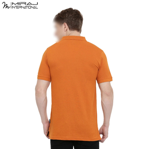 New Trendy Breathable Comfortable Wholesale Price Newest Design Men <b>Orange</b> Color Half Button <b>Polo</b> Shirt For Men Casual Wear - Product Image 5