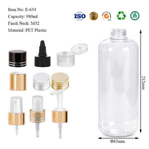 Bouteilles pulvérisatrices rondes en plastique PET 10oz 17oz 27oz 32oz Emballage cosmétique personnalisé pour les soins capillaires Shampooing Gel douche Lotion - Product Image 6