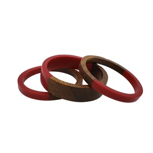 Brazalete de Latón con Incrustaciones de Madera, Cierre Magnético, Brazalete de Moda, Joyería de Regalo para Bodas y Festividades - Product Image 4