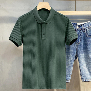 Polos de Manga Corta Personalizados de Alta Calidad, Secado Rápido, Estampados a Rayas con Decoración de Botones, Tela de Poliéster de Calidad para Hombre - Product Image 5