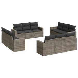 Conjunto de Sofás Modulares Grandes de Ratán PE Gris para Jardín, Colección Premium de Muebles para Exteriores - Product Image 2