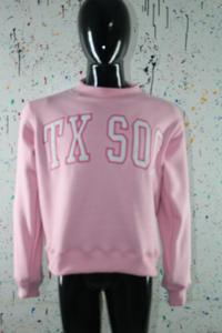 เสื้อสเวตเชิ้ตคอเต่า TX SOC สีชมพู ปักลายสีขาว 100% คอเสื้อกว้าง ยี่ห้อ URBAN PRODUCTIONS - Product Image 2