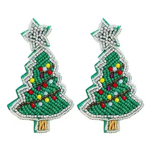 Pendientes de cuentas coloridas hechos a mano, estilo bohemio, pendientes colgantes llamativos, joyería de verano para la playa, regalos, estilo indio, azul nupcial - Product Image 3