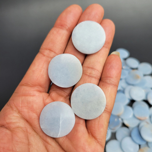 หินควอตซ์สีฟ้าคริสตัลคุณภาพพรีเมียมขัดเงาอย่างดี ขนาด 25 มม. สำหรับทำเครื่องประดับ เสริมความรัก บำบัดรักษา ฟงชุ่ย - Product Image 1