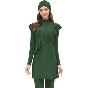 Traje de Baño Musulmán Premium, Ropa de Playa para Mujer, Modesto, de Lujo, con Logotipo Personalizado, Estampado Frontal, Talla Grande, Burkini Islámico - Product Image 2