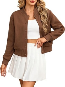Chaqueta Letterman Personalizada Bordada para Mujer, Chaqueta Varsity Corta de Béisbol, Proveedor al por Mayor - Product Image 5