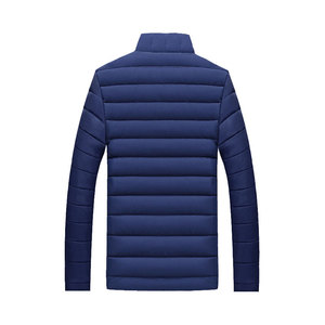 Stylish Men's Casual Fashion Winter Coat Quilted Hooded Puffer <b>Jacket</b> Warm Thick Padding <b>Canvas</b> Outerwear Featuring Front Logo - Product Image 2