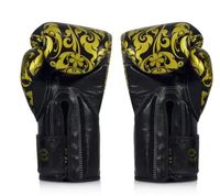 Gants de boxe Fairtex blancs et noirs à motif floral, en cuir, fermeture auto-agrippante, respirants, équipement d'entraînement pour adultes, emballage personnalisé, unisexe