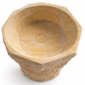 Lavabo de Mármol Tallado a Mano de Lujo Moderno - Lavabo Independiente Premium Fácil de Limpiar con Acabado Mate/Brillante para Mueble de Baño - Product Image 5