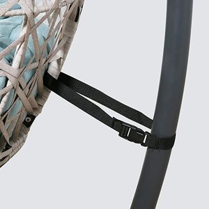 Sedia a dondolo in vimini per interni/esterni con cuscino sedia a dondolo con sedia a forma di uovo da giardino con sedia elegante per uso domestico o in ufficio - Product Image 6