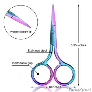 Mini Tijeras de Cutícula de Acero Inoxidable, Tijeras Rectas de Alta Calidad para Cejas, Duraderas, para Diestros, con Diseño Arcoíris - Product Image 4