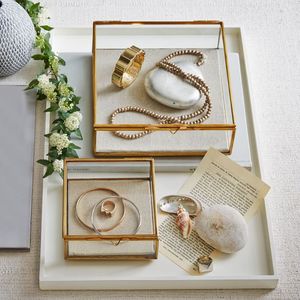 Customized <b>Hexagon</b> Glass Jewelry <b>Box</b> with Metal Frame, Decorative Storage Organizer Ring <b>Box</b> For Wedding <b>Gift</b> & Home use - Product Image 4