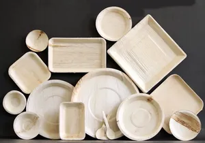 Premium Biodegradable Areca Leaf <b>Plates</b> - Eco-Friendly <b>Disposable</b> Dinner <b>Plates</b> for Parties & Events - Product Image 2