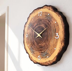 Reloj Silencioso de Madera Natural, Decoración Rústica de Pared Estilo Granja, Diseño Minimalista de Bambú - Product Image 5
