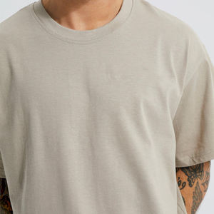 Men's Casual Oversized Solid Boxy T Shirts Lightweight 100% Cotton Knitted Outerwear Breathable O-Neck Collar acid wash T shirts - Product Image 4