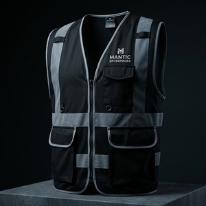 Hi Vis Customizable Multi-Pocket Reflective Safety Vest for Gardening Traffic-Printed Logo Reflective Clothing Construction - Product Image 3